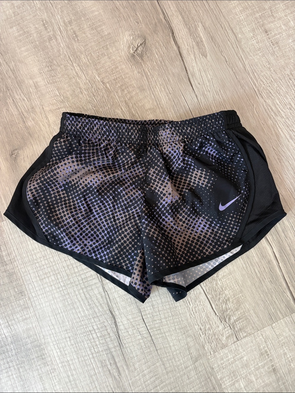 Nike Black Shorts with Purple Dot Pattern